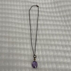 Amethyst Oval Pendant Necklace